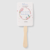 蝶モダンエレガントのシックなピンクのフローラ ハンドファン (正面)