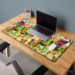 蝶モダンカラフル抽象芸術 デスクマット