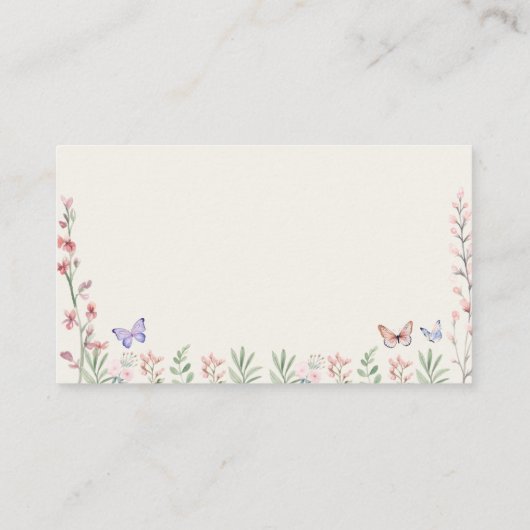 蝶モダンストックバーブライダルシャワー エンクロージャーカード (裏面)