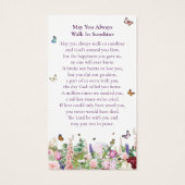 蝶モダンフローラ記念祈りの言葉カード (裏面)