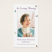 蝶モダンフローラ記念祈りの言葉カード (正面)