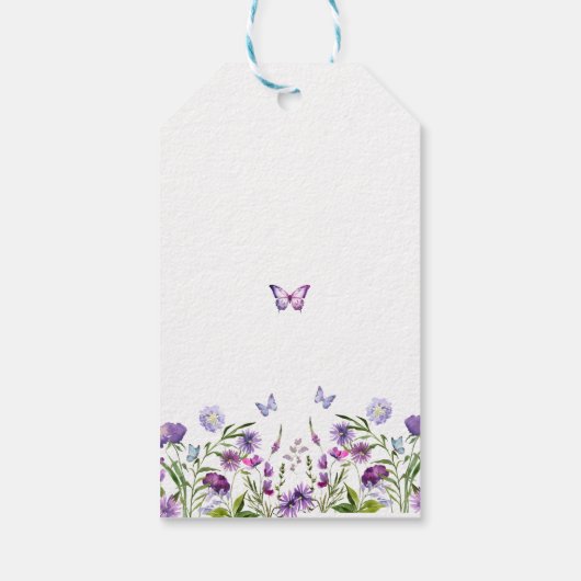 蝶モダンブライダルシャワーウェルカムサイン ギフトタグ (裏面)