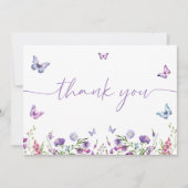 蝶モダンブライダルシャワーウェルカムサイン サンキューカード (正面)