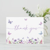 蝶モダンブライダルシャワーウェルカムサイン サンキューカード (スタンド正面)