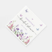 蝶モダンブライダルシャワーウェルカムサイン スタンダードランチョンナプキン (角)