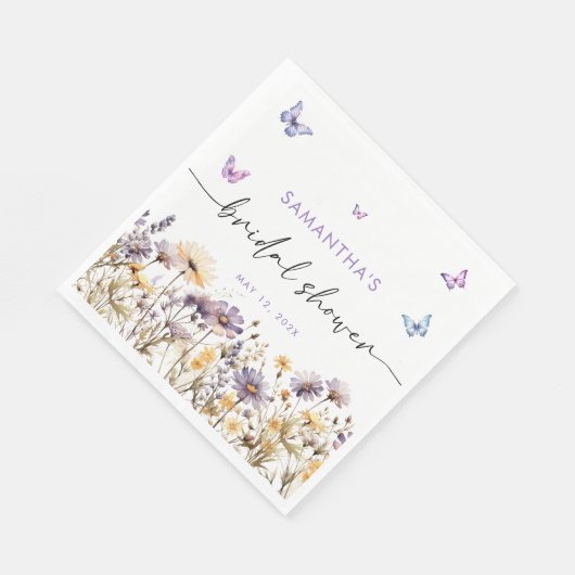 蝶モダンブライダルシャワーウェルカムサイン スタンダードランチョンナプキン (角)