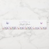 蝶モダンブライダルシャワーウェルカムサイン ペットボトルラベル (シングルラベル)