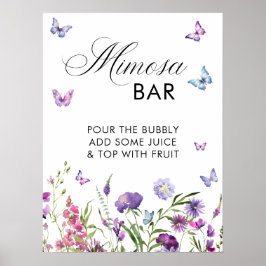 蝶モダンブライダルシャワーウェルカムサイン ポスター