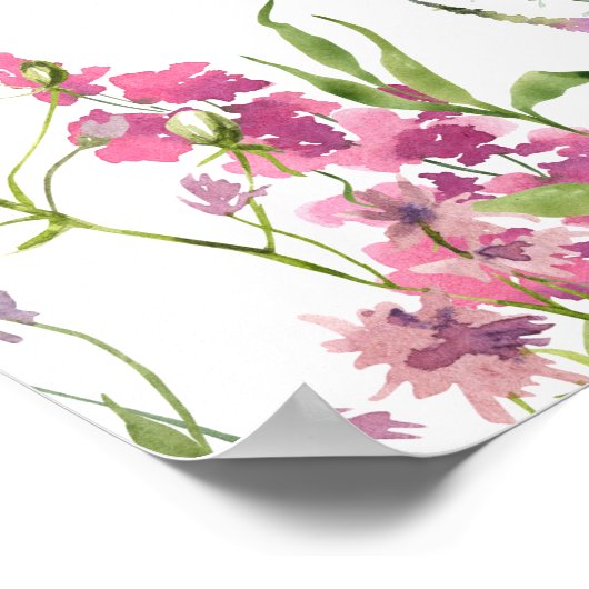 蝶モダンブライダルシャワーウェルカムサイン ポスター (角)