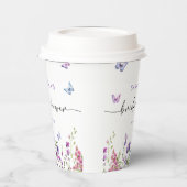 蝶モダンブライダルシャワーウェルカムサイン 紙コップ (左)