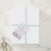 蝶モダンブライダルシャワーサンキュー ギフトタグ (より糸付き)