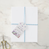 蝶モダンブライダルシャワーサンキュー ギフトタグ (より糸付き)