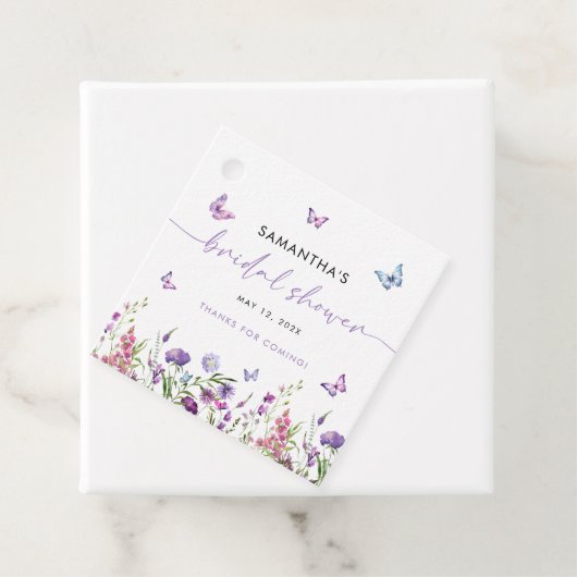 蝶モダンブライダルシャワーサンキュー フェイバータグ (インサイチュ)
