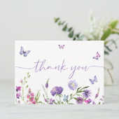 蝶モダンブライダルシャワーフローラ サンキューカード (スタンド正面)