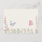 蝶モダンブライダルシャワーレシピ要求 エンクロージャーカード (裏面)