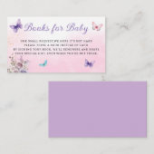 蝶モダン女の子の赤ちゃんシャワーブックベビー エンクロージャーカード (正面/裏面)