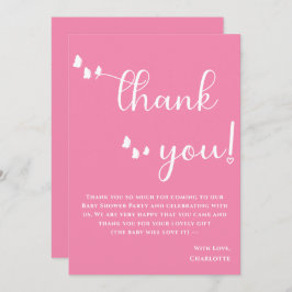 蝶モダン書ミニマル道ベビーシャワー サンキューカード