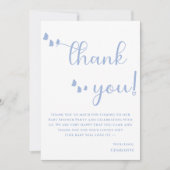 蝶モダン書ミニマル道ベビーシャワー サンキューカード (正面)