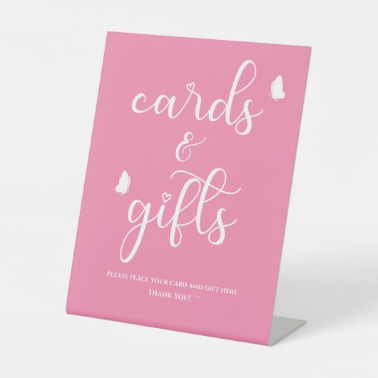 蝶モダン書ミニマル道ベビーシャワー 台座サイン (正面)