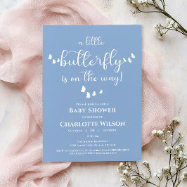 蝶モダン書ミニマル道ベビーシャワー 招待状