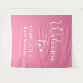 蝶モダン書道赤ちゃんシャワー背景 タペストリー (正面(横))