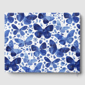 蝶モダン水色ブルー ゲストブック (裏面)