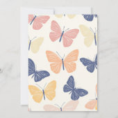 蝶モダン男女兼用の赤ちゃんシャワー 招待状 (裏面)