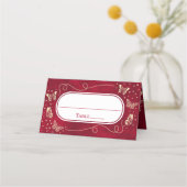 蝶モダン金ゴールドレッドキンセアニラ15歳 プレイスカード (正面)