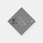 蝶モダンANYマイルストーンアダルト誕生日 スタンダードカクテルナプキン (角)