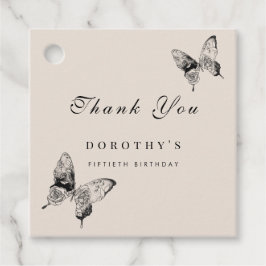 蝶モダンANYマイルストーンアダルト誕生日 フェイバータグ