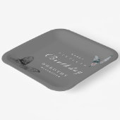 蝶モダンANYマイルストーンアダルト誕生日 ペーパープレート (傾斜あり)