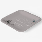 蝶モダンANYマイルストーンアダルト誕生日 ペーパープレート (傾斜あり)