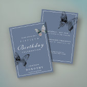 蝶モダンANYマイルストーンアダルト誕生日 招待状