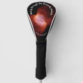 蝶モノグラムの星雲 – ピンクオレンジ | ゴルフヘッドカバー (正面)