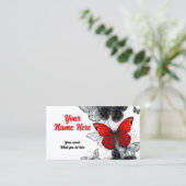 蝶モルフォと（昆虫）オオカバマダラ、モナーク 名刺 (スタンド正面)