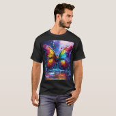 「蝶ユニークデザインTシャツ | 美しい&Cr Tシャツ (正面フル)