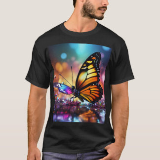 「蝶ユニークデザインTシャツ | 美しい&Cr Tシャツ