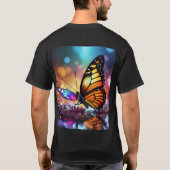 「蝶ユニークデザインTシャツ | 美しい&Cr Tシャツ (裏面)