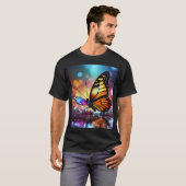 「蝶ユニークデザインTシャツ | 美しい&Cr Tシャツ (正面フル)