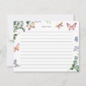 蝶ユーカリブライダルシャワーレシピカード 招待状 (裏面)