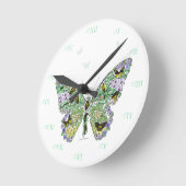 蝶ライフサイクル ラウンド壁時計 (傾斜)
