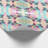 蝶ラッカラフルピング紙水色 ラッピングペーパー (角)