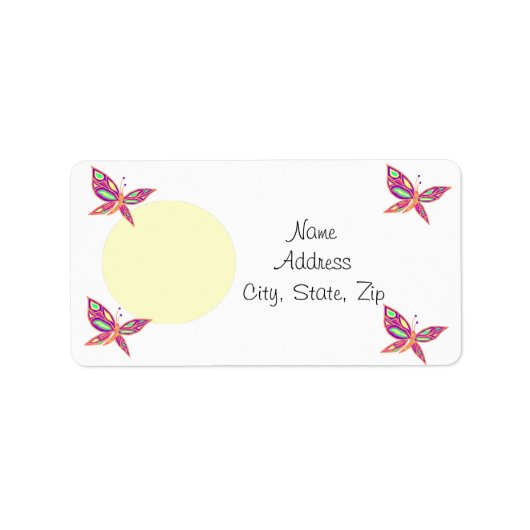 蝶ラベル付きの写真を追加する ラベル (正面)