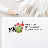 蝶ラベル付きMoxie猫 ラベル (インサイチュ)