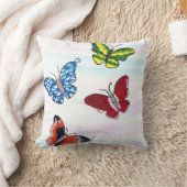 "蝶ラベル"ソファ枕 クッション (ブランケット)
