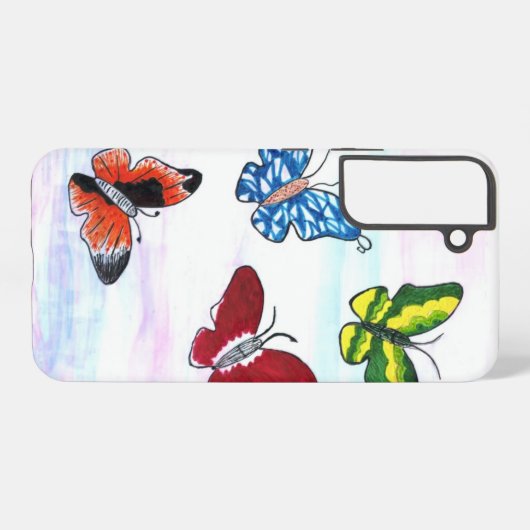 蝶ラベル SAMSUNG GALAXYケース (裏面横)