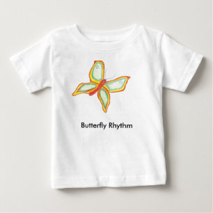 蝶リズムのベビーのTシャツ ベビーTシャツ