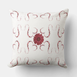 蝶リンクハート赤い花、ピンク、黒 クッション