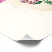 蝶リース女の子の部屋のサインとモノグラム ポスター (コーナー)