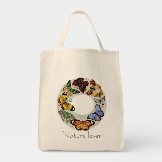 蝶リース: 多彩の芸術インクバッグ トートバッグ (正面)